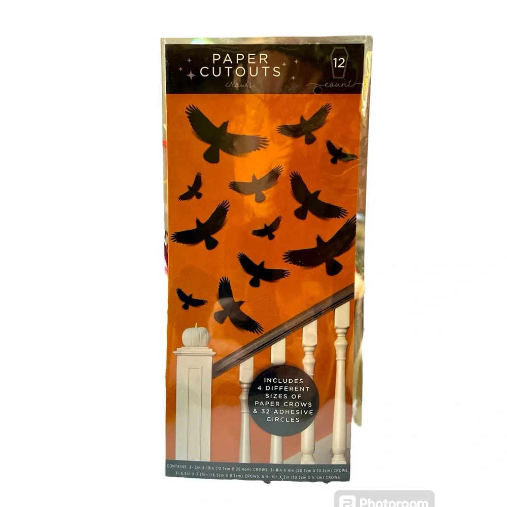 Target Bullseye Halloween 2023 Crow Paper Cutouts 2 Packages.